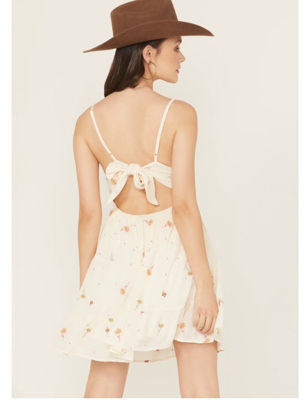 Boot Barn A.Tap Crocheted Top Embroidered Floral Mini Dress. Size Large. - Picture 5 of 16